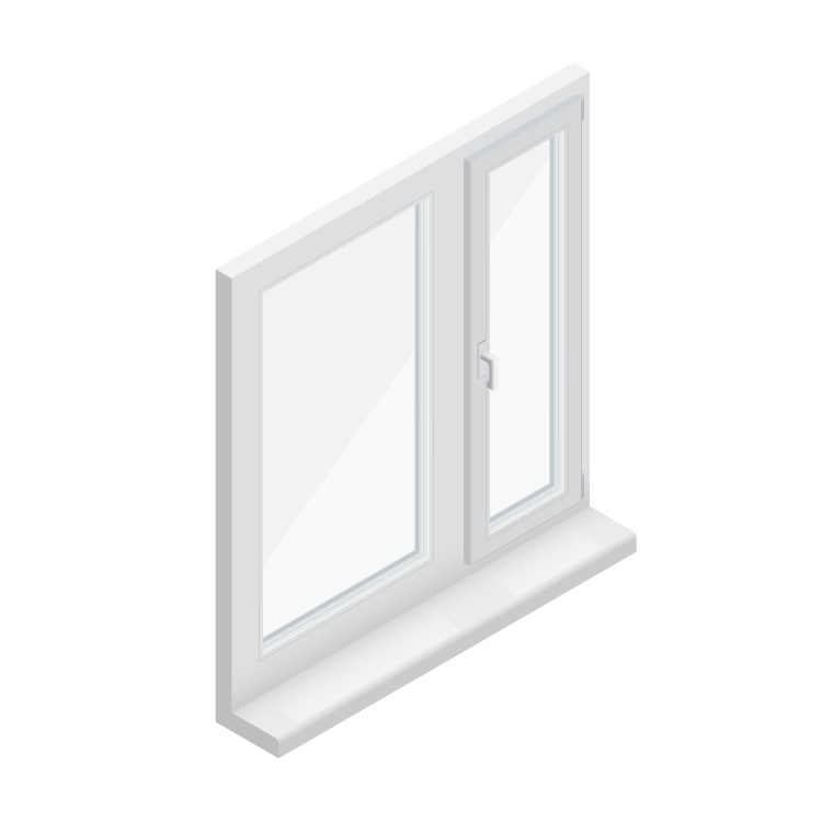 render of window pane with whiteboard film