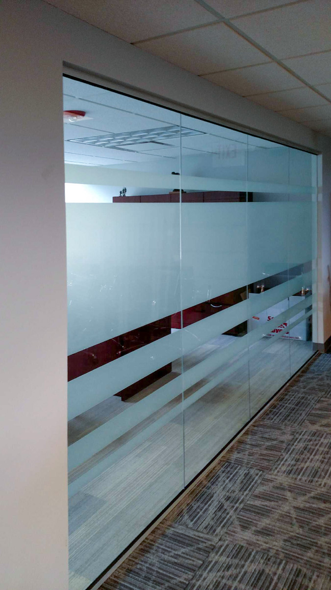 commercial room with custom window film
