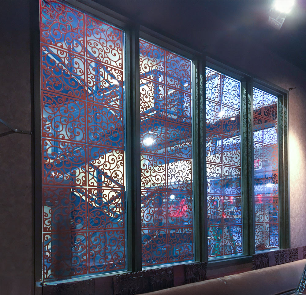 commercial space with decorative film