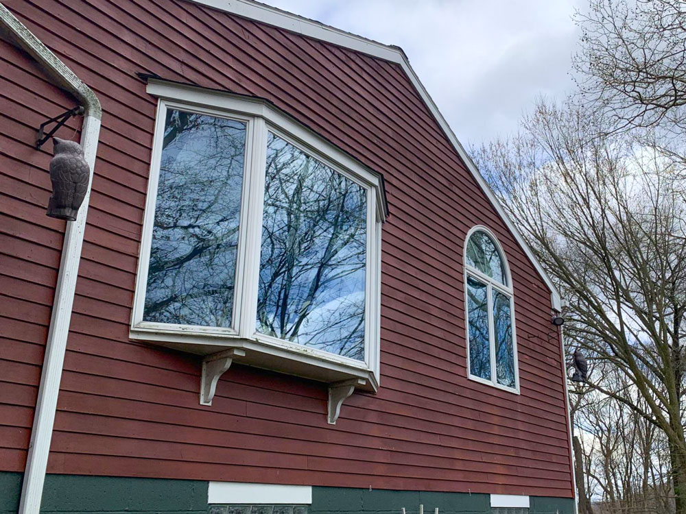 home exterior with reflective film