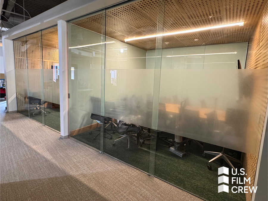 decorative film on glass office walls